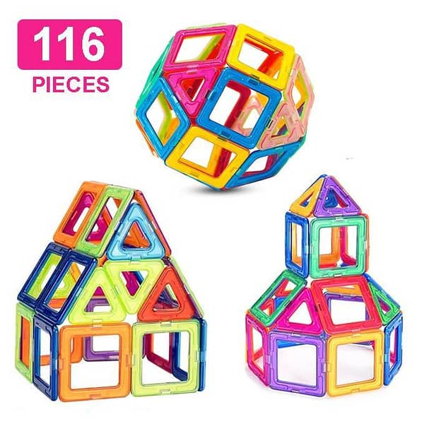 Intelligent Construction Building Blocks Set for Kids - 116 Pieces, No Magnets