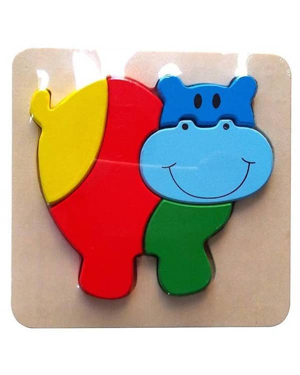 Toddler-Friendly Wooden Hippo Puzzle