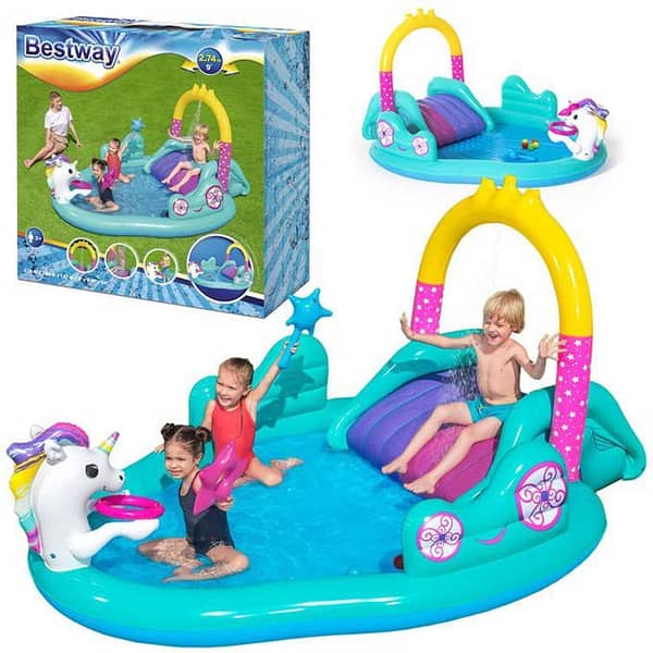 Bestway 53097 Magical Unicorn Carriage Inflatable Pool - 274 x 198 x 137 cm
