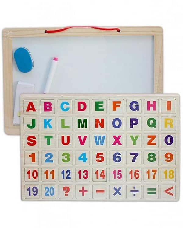 Alphabet & Numbers Magnetic Wooden Board (Small)