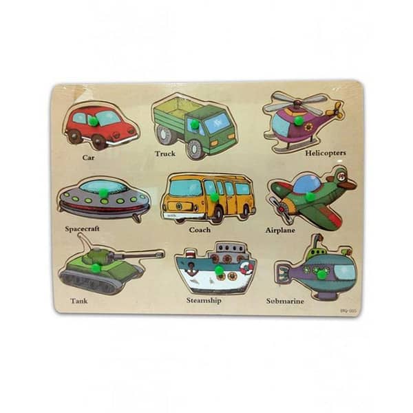 Planet X - Multicolor Wooden Puzzle of Learning Vehicles