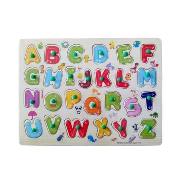 Wooden Puzzle Learning Alphabets - Multicolor