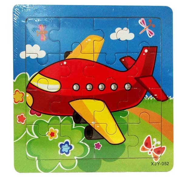 Planet X - Wooden Jigsaw Puzzle - Airplane Adventure – 6 inches