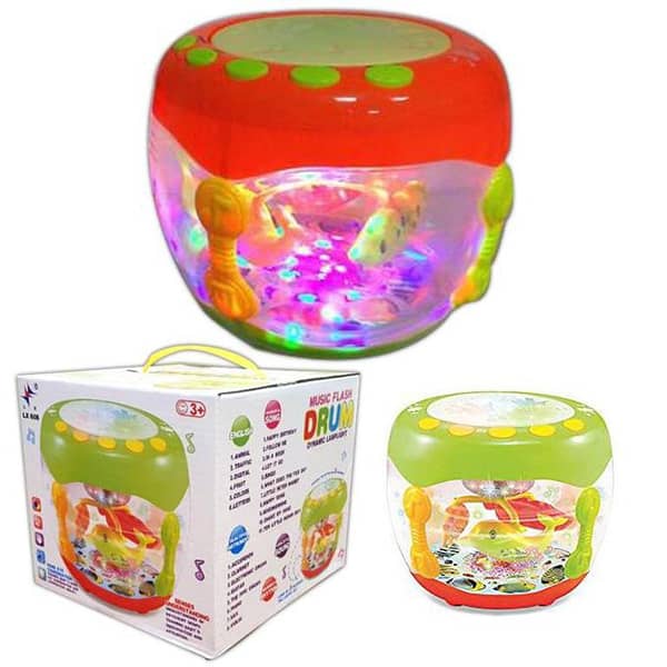 Musical Flash Drum with Lights and Nursery Rhymes for Kids