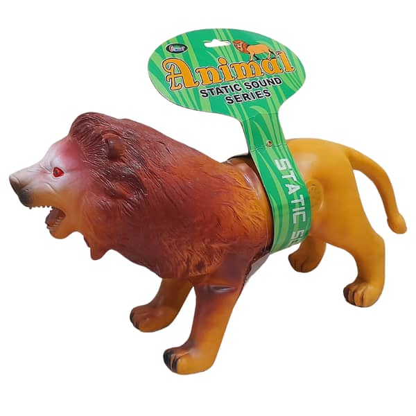 Planet X Unbreakable Soft Rubber Lion Toy Set with Sound - Approximately 17 Inches - Assorted Colors