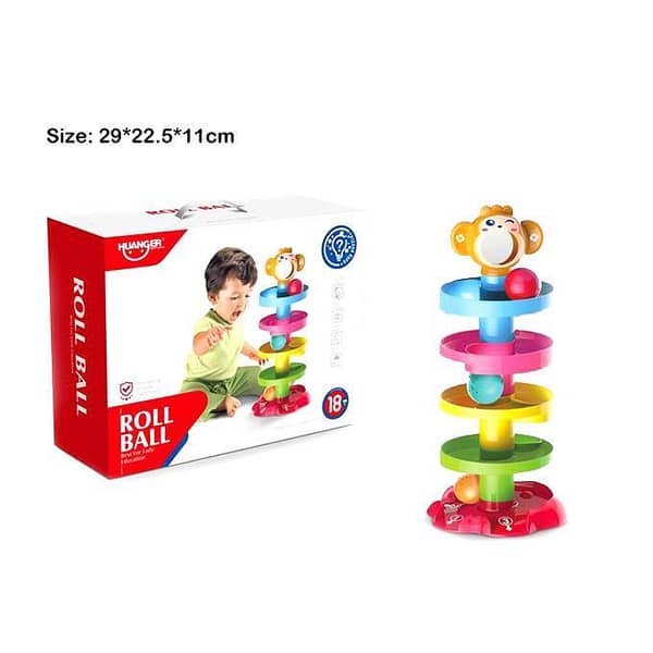 Huanger Baby Roll Ball Stacking Tower Ramp Puzzle for Toddlers