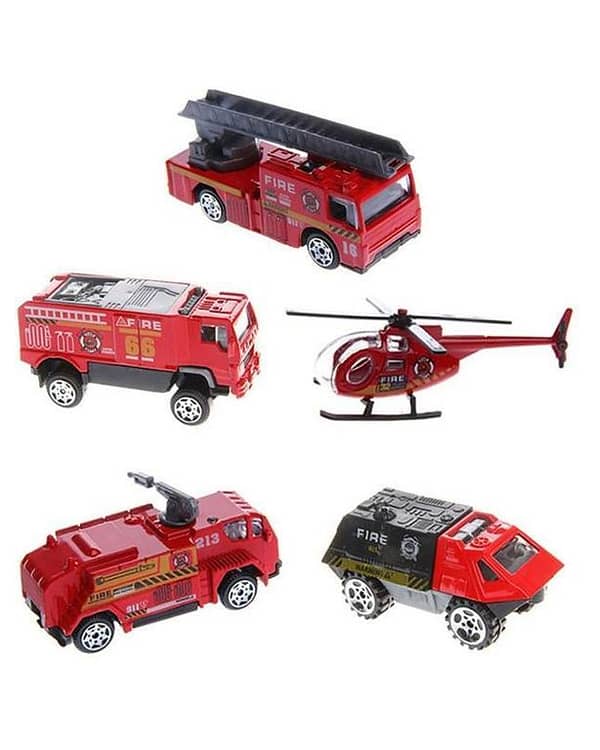 Fire Rescue Vehicle Set - 5 Pcs