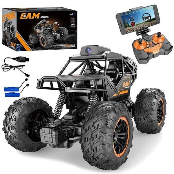 Remote Control Off-Road Car with 720P HD FPV Camera - 1:18 Scale Rechargeable Monster Truck Toys for Boys
