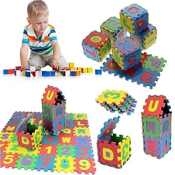 ABC Alphabets Puzzle Foam Floor Mat for Kids (12 x 12 cm tiles) - Multicolor