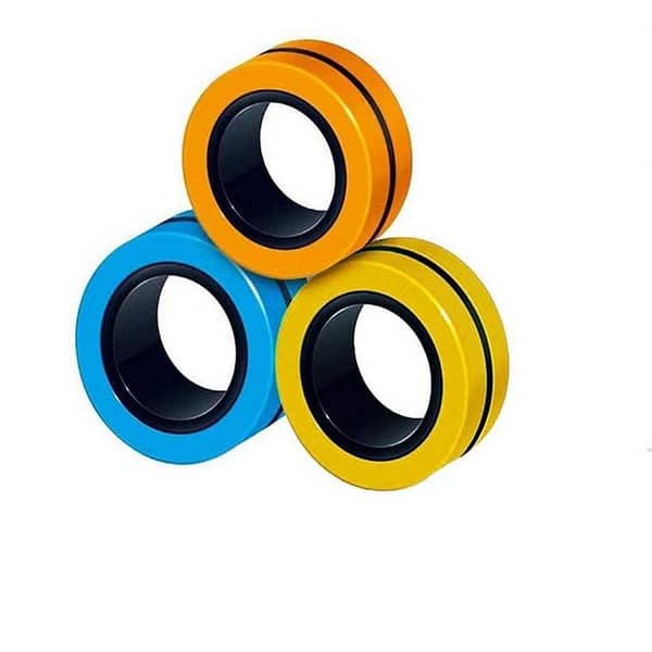 FinGears - Pack of 3 Magnetic Rings Stress Relief Fidget Spinner Toy
