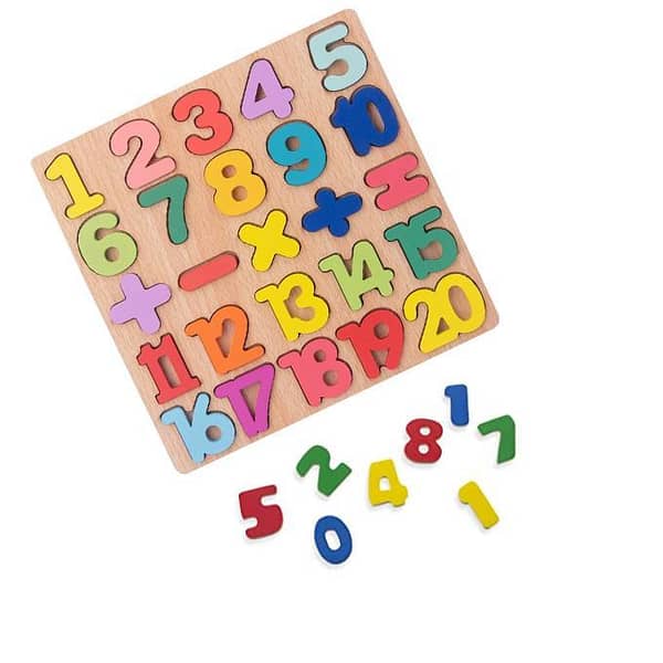 123 Numbers - Thick Wooden 3D Board Puzzle - 20 cm