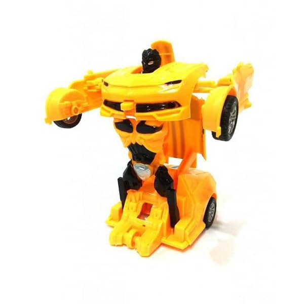 Yellow Pull Back Transformer Car