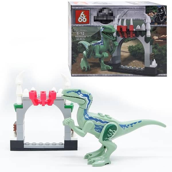 60 Pcs Jurassic Building Blocks Dinosaur Figures and Bricks Toy Collection for Children - Option A