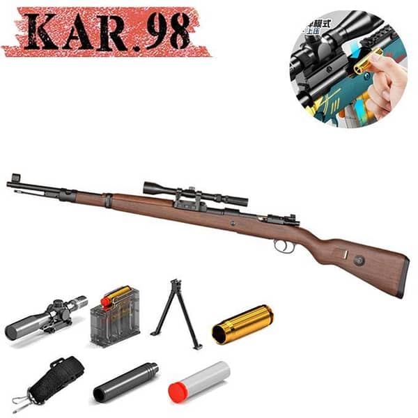 K98 Shell Ejection Toy Gun with Soft Darts - Manual Reload for Boys