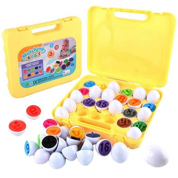 Matching Eggs Set for Color, Shape, and Alphabet Recognition (A-Z) - 26 Piece Briefcase