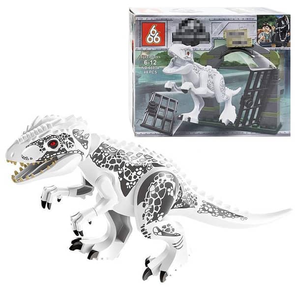Jurassic Building Blocks Dinosaur Figures Set - 48 Plastic Bricks for Kids - Option F