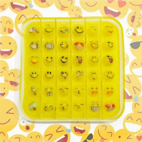 Planet X - Smiley Emoji Square Spinner - Rainbow Joy (5")