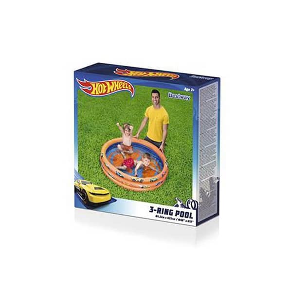 Bestway Hot Wheels 3-Ring Paddling Pool - 4 Feet x 10 Inches (Model 93403)