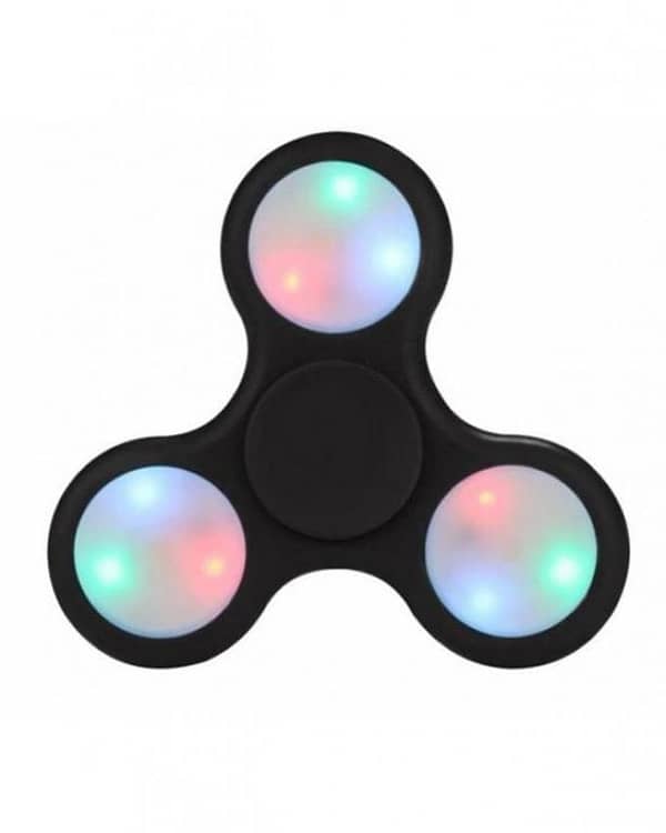 3 Sided Led Light Fidget Spinner - Black