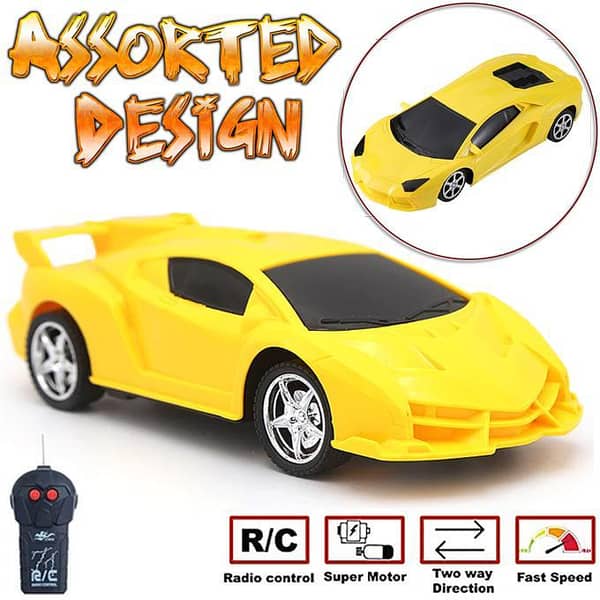 2-Channel Remote Control Sport Car - Yellow Design
