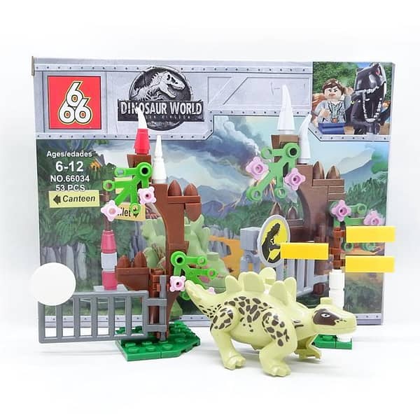 Jurassic Building Blocks World Dinosaur Figures Set - 53 Pieces - Option H