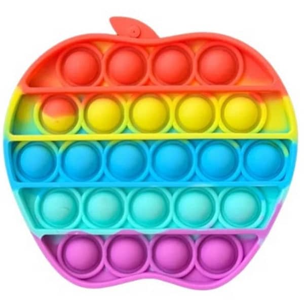 Push Pop Bubble Fidget Spinner Pop It Silicone Toy - 5 inches - Rainbow