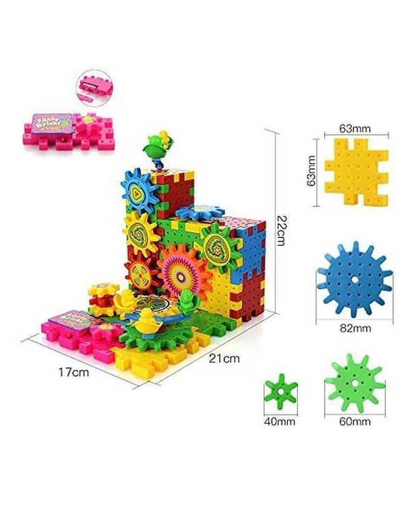 Educational Funny Blocks with Gears and Interlocking Puzzles - 81 Pieces