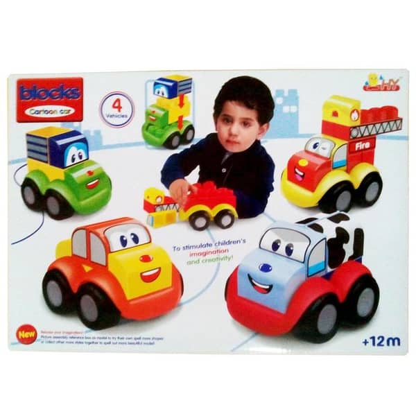 Cartoon Car Blocks Set - Multicolor