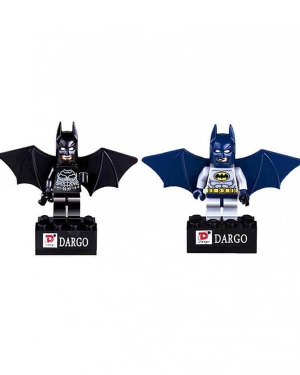 Pack of 2 Batman Building Blocks - Black & Blue