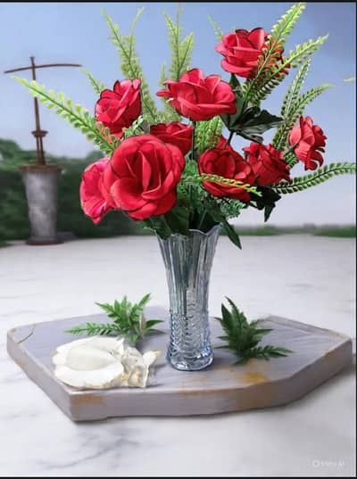 Delisoga Flower vases+White,Red, Black, flowers