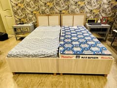 2 Single Beds with Mattress for Sale