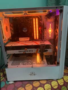 White Gaming Pc Case With 3 Argb Fans