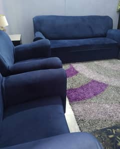 blue five seater sofa set