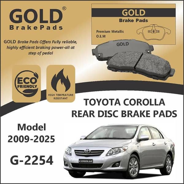 Toyota Corolla Rear Premium Disc Brake Pads G-2254