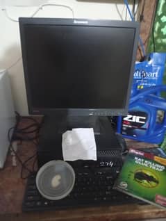 Desktop computer with LCD, keyboard and mouse