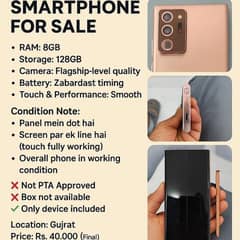 Samsung Galaxy Note 20 Ultra (Used) – For Sale Reasonable Price
