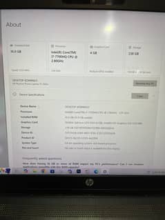 Hp pavilion 15, 16/256 SSD, i7 7th gen Hq