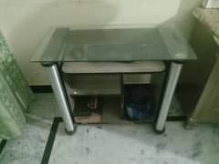 wooden computer almari with glass top and tray,good condition,4500
