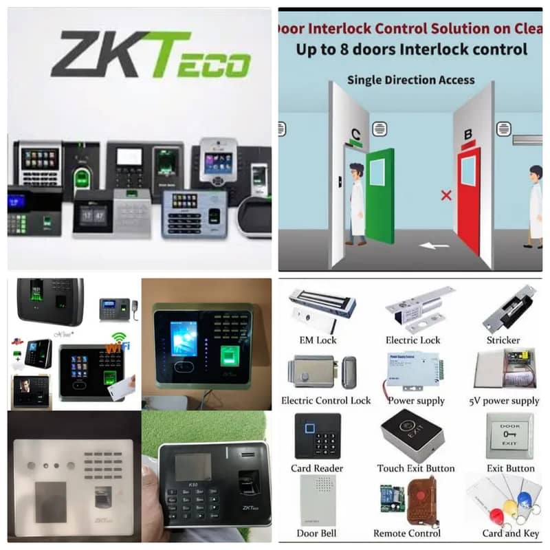 biometric Attendance machine & Access Control Door lock Inter locking 0