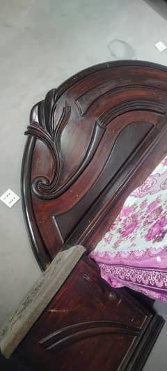 double bed with 2 side tables and mattres