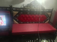 2 chairs 1 sofa a only 2 month used condition new red velvet style set