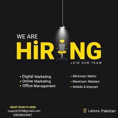 Urgently Male & Female Staff required for Online & Office work