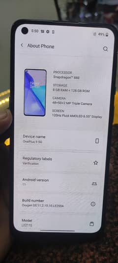 One Plus 9 5G Single SIM panel change