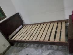 single wood bed