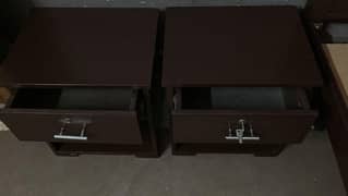 Bed with two side tables