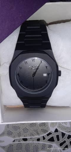 Black Arabic aura watch SABR company with box