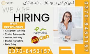 Part Time Full Time Job / Typing job/Data Entry Job /Assignment Job