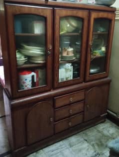 wood crockery showcase almari