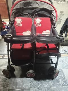 TWINS BABY PRAM LUXERY