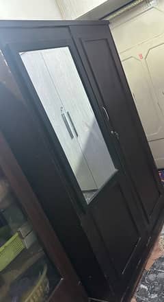 solid wardrobe almari cupboard showcase in great condition almirah